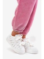 Eko Skórzane Sneakersy Na Platformie Białe Penolle