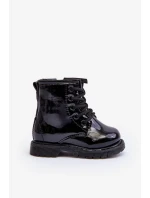 Dětské lakované kotníkové boty na zip, Black Tibbie Dětské lakované kotníkové boty na zip, Black Tibbie