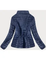 Tmavo modrá prešívaná dámska bunda so stojačikom (7611)