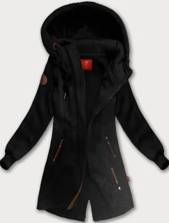 Dámska dlhá mikina s kapucňou čierna (AMG-675/2)