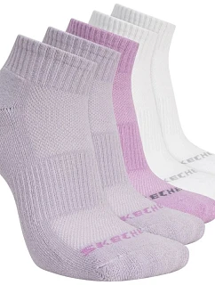 Skechers 5-balenie Unisex 1/2 Terry Qtr Crew S602095-501 Fialové 35–38