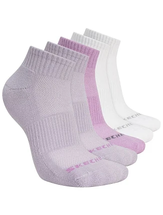 Skechers 5-balenie Unisex 1/2 Terry Qtr Crew S602095-501 Fialové 35–38