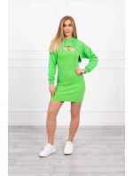 Šaty s mikinou zelené neónové Šaty s mikinou zelené neónové