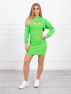 Šaty s mikinou zelené neónové