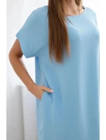 Šaty s vreckami modré