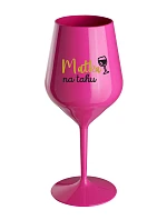 MATKA NA RUKU - ružový nerozbitný pohár na víno 470 ml