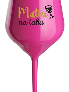 MATKA NA RUKU - ružový nerozbitný pohár na víno 470 ml