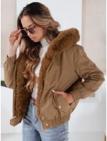 Dámska zimná bunda VESSADA krátka s kožušinou svetlohnedá FashionStreet TY5061 Dámska zimná bunda VESSADA krátka s kožušinou svetlohnedá FashionStreet TY5061