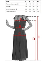 LINDA - Šifónové dámske šaty v nevädzovej farbe s krajkovým výstrihom 381-3