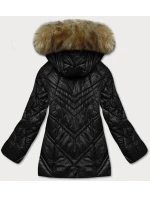 Dámska prechodná bunda s kapucňou čierna (H-97)