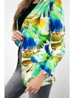 Bavlnená bunda s farebnou potlačou zelená