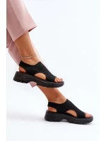 Sportowe Sandały Damskie Na Grubej Podeszwie Czarne Deinaleia