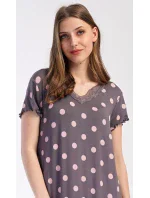 Dámska nočná košeľa s krátkym rukávom Polka dots