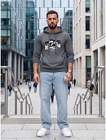 Pánska mikina s kapucňou a potlačou TOKYO, tmavošedá, FashionStreet NX5146BX Pánska mikina s kapucňou a potlačou TOKYO, tmavošedá, FashionStreet NX5146BX