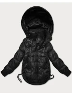 Prechodná bunda so šnúrkami na bokoch S'West black (B8292-1)