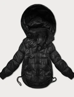Prechodná bunda so šnúrkami na bokoch S'West black (B8292-1)