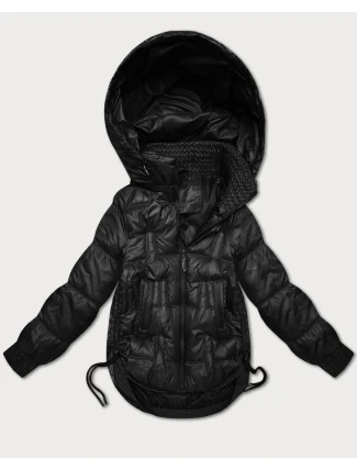 Prechodná bunda so šnúrkami na bokoch S'West black (B8292-1)