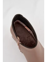 Skórzane Botki Ocieplane Na Słupku Beżowe Ivessara