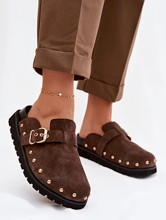 Semišové topánky na platforme s nitmi a prackou Big Star TT274952 Chocolate