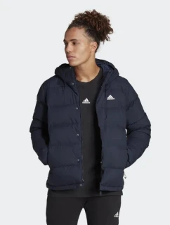 Pánska páperová bunda s kapucňou M HG8750 Tmavo modrá - Adidas