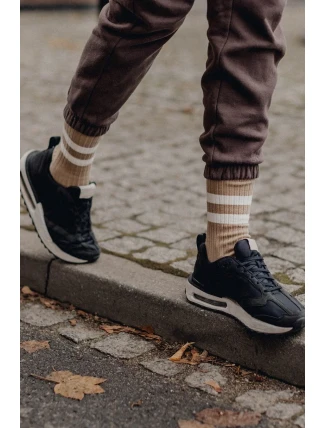 Netlačiace dámske rebrované ponožky W.995