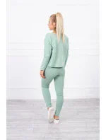 Súprava s oversize blúzkou tmavo mätovej farby Súprava s oversize blúzkou tmavo mätovej farby