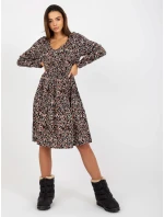 Šaty D73771M30365A čierno-béžové