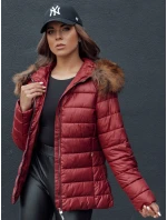Dámska prešívaná zimná bunda s kapucňou ESTELLA bordová FashionStreet TY4530