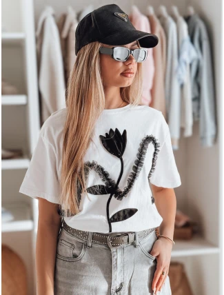 Dámske bavlnené tričko nadrozmernej veľkosti s 3D efektom PETINIA white FashionStreet RY2713 Dámske bavlnené tričko nadrozmernej veľkosti s 3D efektom PETINIA white FashionStreet RY2713