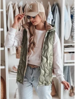 Dámska prechodná prešívaná vesta VESOLITA zelená FashionStreet TY4877 Dámska prechodná prešívaná vesta VESOLITA zelená FashionStreet TY4877