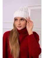 Ariana K299 ecru čiapka s vyhrňovacím lemom Ariana K299 ecru čiapka s vyhrňovacím lemom