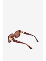 Dámské sluneční brýle s zlatým detailem Hnědé