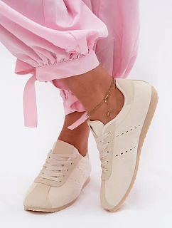 Dámské tenisky z eko semiše nízké světle béžové Melvelin