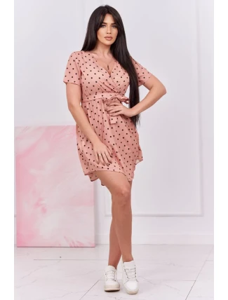 Tmavo marhuľové bodkované šaty