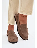 Dámske mokasíny z prírodného semišu Big Star TT274207 Beige