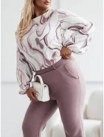 Elegantné dámske nohavice nadrozmernej veľkosti Cappuccino (728)