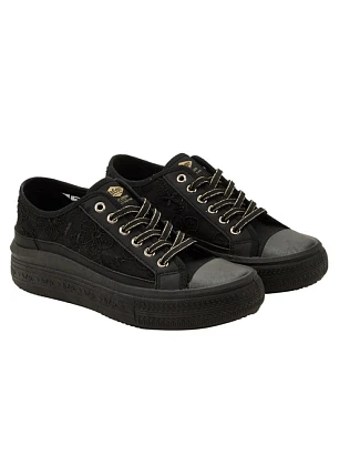 Lee Cooper dámske športové topánky black platform lace-up women's Lee Cooper dámske športové topánky black platform lace-up women's