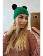 Fleecová čiapka 2 brmbolce K291 zelená