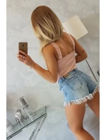 Body bez ramienok tmavo púdrovo ružové