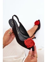 Zamszowe Eleganckie Czółenka Na Szpilce CheBello 4666 Czarne