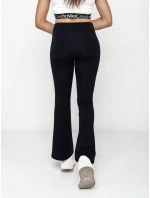 Dámske zvonové nohavice s vysokým pásom SLIMLINE black FashionStreet UY2147