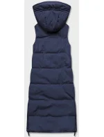 Tmavo modro-khaki dlhá dámska obojstranná vesta (B8137-3) Tmavo modro-khaki dlhá dámska obojstranná vesta (B8137-3)