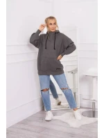Mikina Warm-up s polovičným zipsom v grafitovej farbe