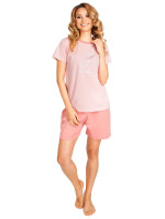 Yoclub Dámske krátke bavlnené pyžamo PIA-0020K-A110 Ružové