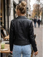 Dámska kožená bunda v štýle Ramones, čierna, FashionStreet TY5723