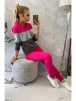 Fuchsiová+sivá farebná pruhovaná súprava