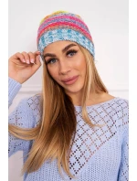 Krystyna fleecová čiapka K207 neon green+blue