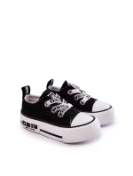 Dziecięce Materiałowe Trampki BIG STAR KK374049 Czarno-Białe