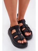 Sandały Damskie Na Platformie Czarne Nitavelia