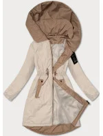 Dámska bunda so šnúrkou v páse S'West light beige (B8352-46) Dámska bunda so šnúrkou v páse S'West light beige (B8352-46)